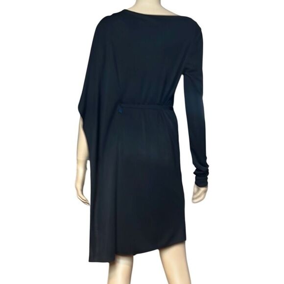 BCBG Max Azria Asymmetrical Drape Black Blue Dress (022) - Picture 8 of 15